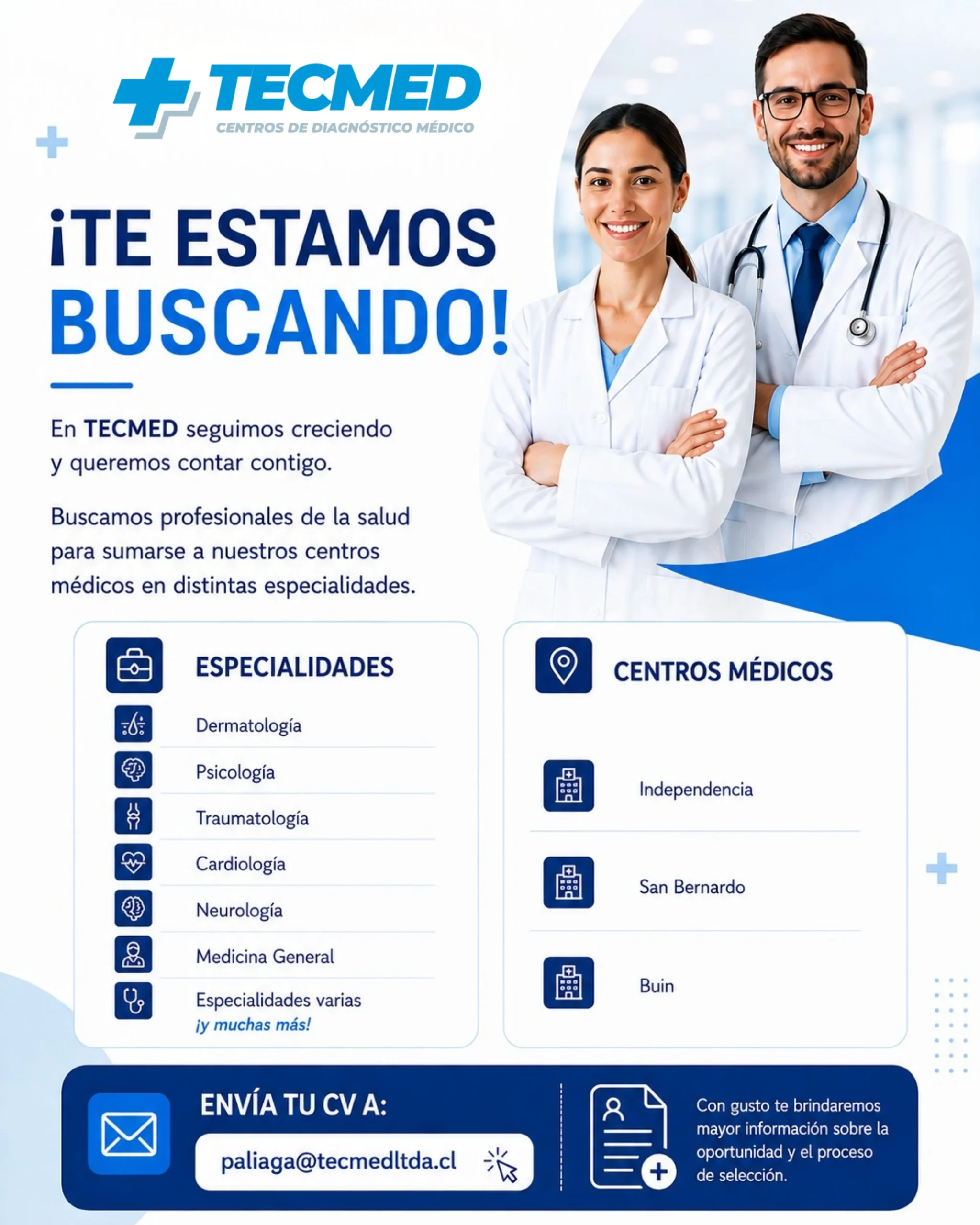 ¡Te estamos buscando! - Tecmed